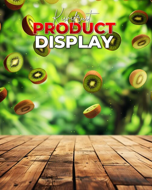 PSD fundo de exibição do produto para kiwi