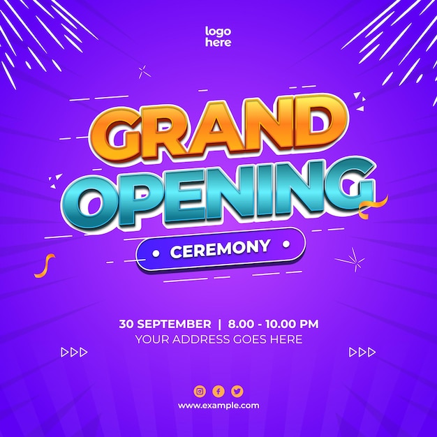 Fundo de folheto de celebração de inauguração