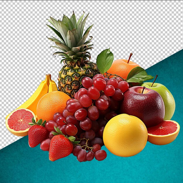 Fundo de frutas psd em fundo transparente