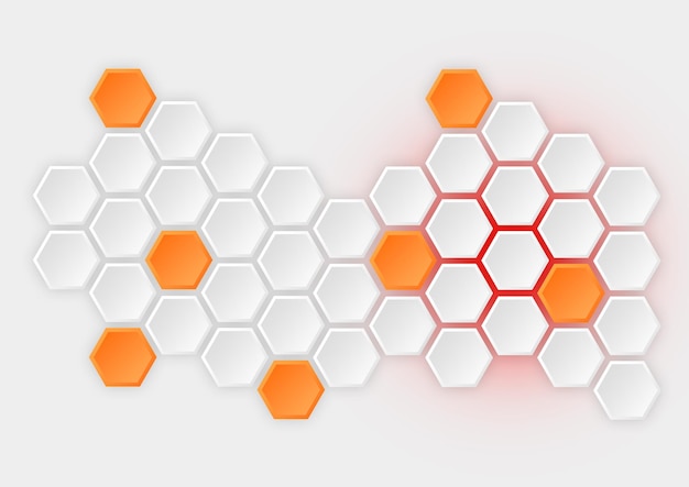fundo de gradiente laranja hexagonal