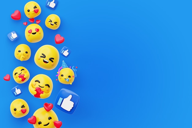 PSD fundo de mídia social com emojis