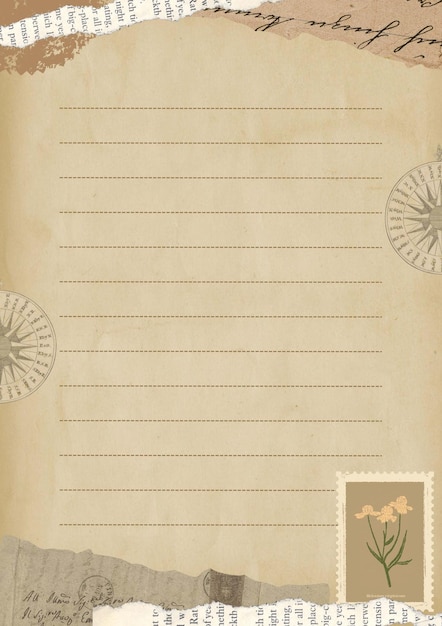 Fundo de modelo de álbum de recortes de papel de nota vintage de vetor livre
