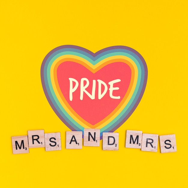 Fundo de orgulho gay com um coração