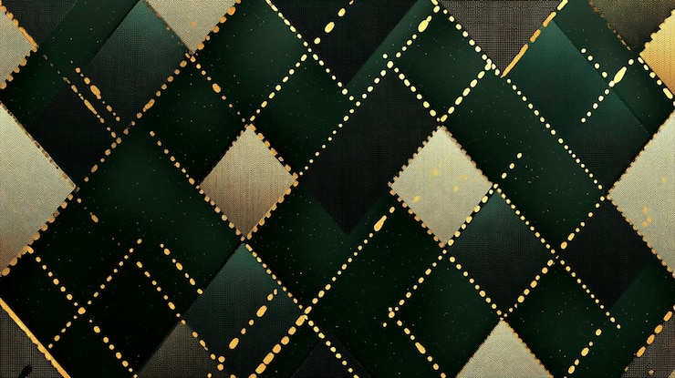 PSD fundo de padrão de diamante verde escuro e dourado abstrato