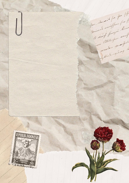 Fundo de papel rasgado de scrapbook vintage