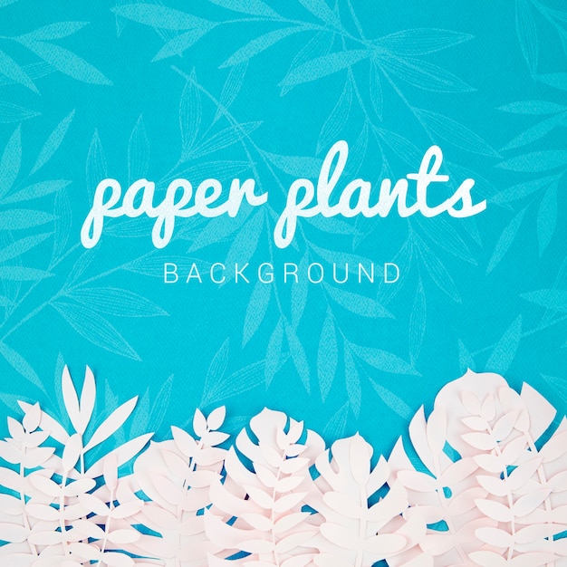 PSD fundo de plantas de papel com folhas tropicais