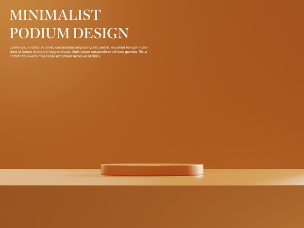 Fundo de pódio de produto castanho para apresentação de produto Ilustração 3D