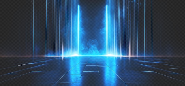 Fundo de raios de luz azuis