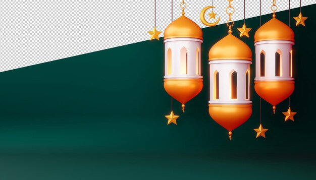 Fundo de ramadan kareem, ilustração de renderização 3d