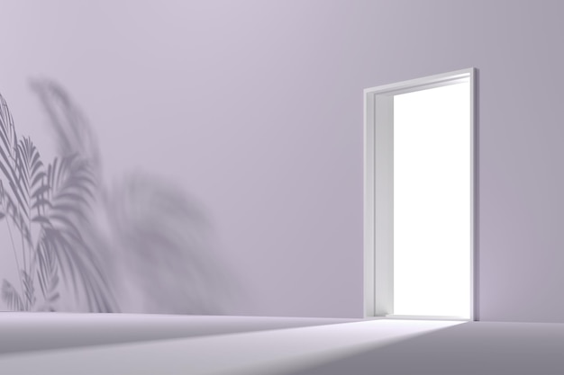 fundo de renderização 3D com arco de cor pastel e porta para composição de imagem