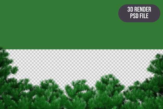 Fundo de renderização 3d psd folhas verdes