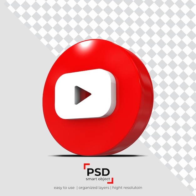 Fundo de transparência do aplicativo YouTube Right View e objetos flutuantes