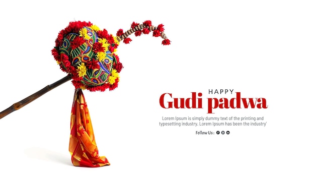 Fundo do cartão de saudação do festival cultural de Gudi Padwa