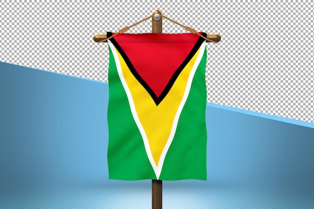 PSD fundo do desenho da bandeira do hangar da guiana