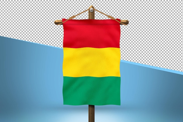 PSD fundo do desenho da bandeira guinea hang