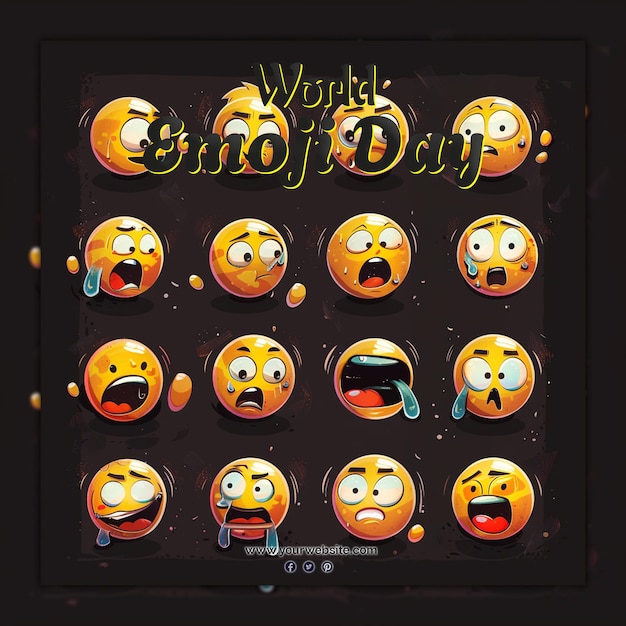 PSD fundo do dia mundial do emoji