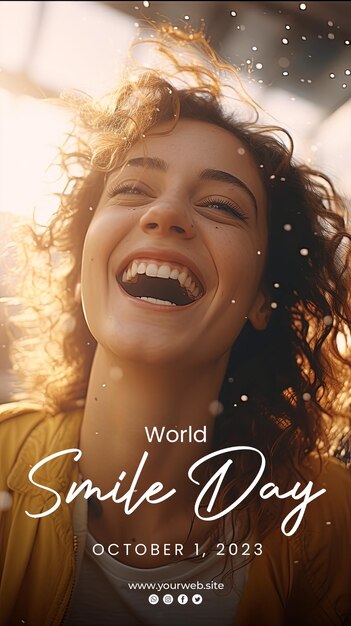 Fundo do dia mundial do sorriso e cartaz do dia do sorriso