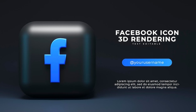 Fundo do logotipo do aplicativo de renderização do facebook 3d plataforma de mídia social do youtube