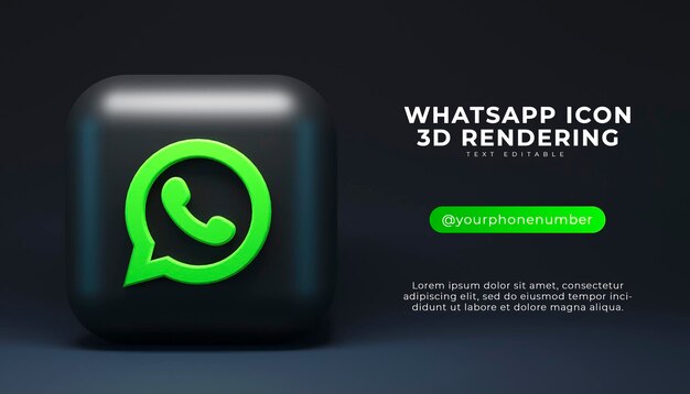 Fundo do logotipo do aplicativo de renderização Whatsapp 3d Plataforma de mídia social do Youtube