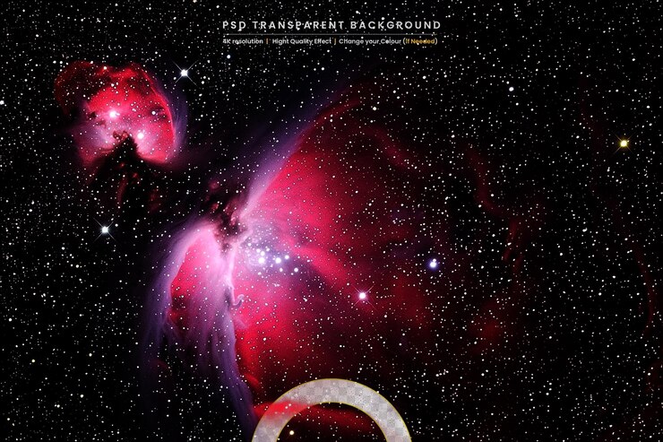 PSD fundo espacial universo noturno estrelado realista em fundo transparente