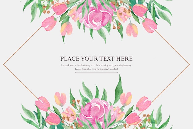 Fundo floral elegante com folhas macias Template PSD