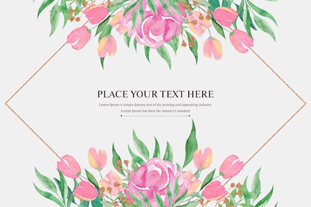 Fundo floral elegante com folhas macias template psd