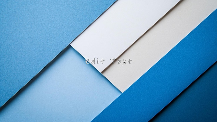 PSD fundo geométrico abstrato com camadas de papel azul e branco