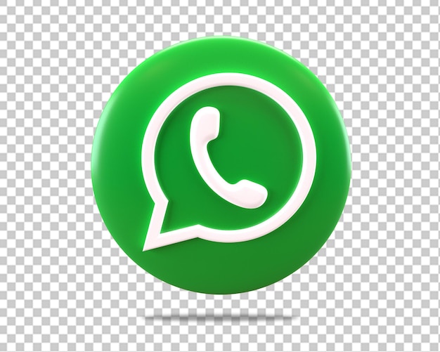 PSD fundo isolado do ícone 3d do logotipo verde do whatsapp