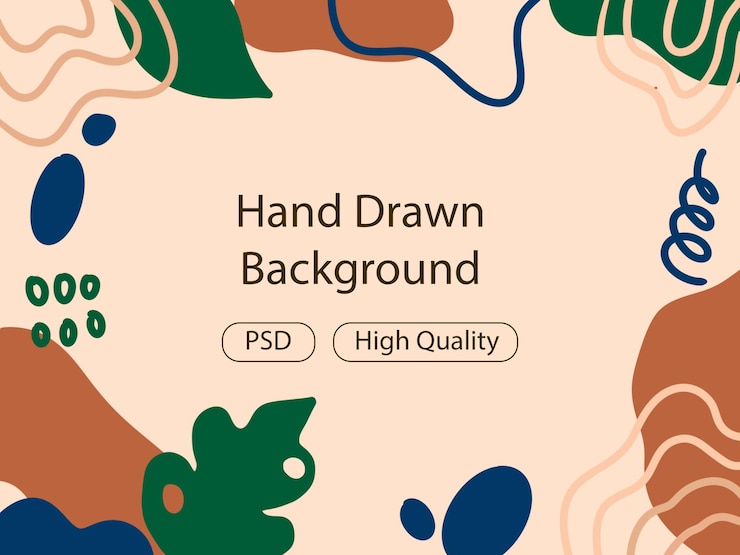 PSD fundo marrom desenhado à mão com um toque artístico