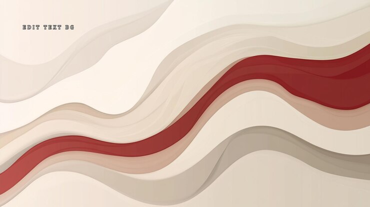 PSD fundo ondulado abstrato com paleta de cores castanho-beige e vermelho