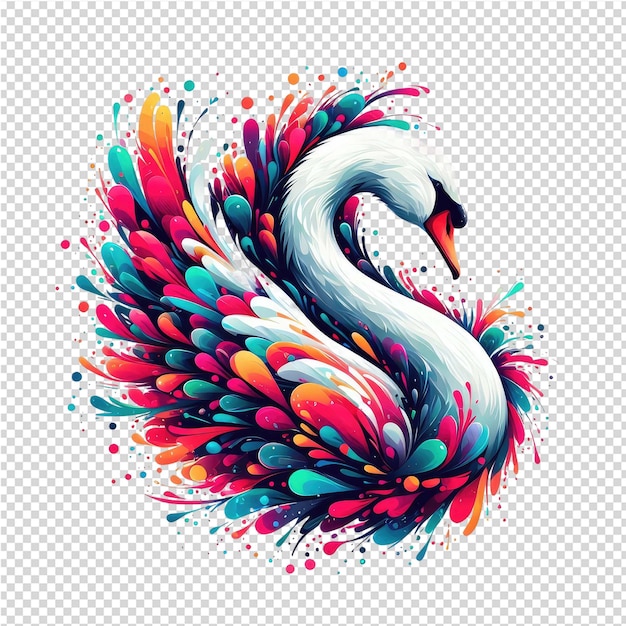 Fundo png de vetor de cisne isolado