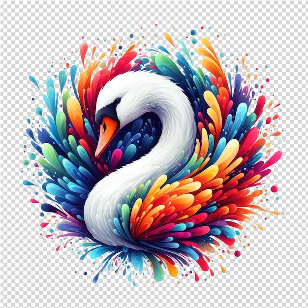 PSD fundo png de vetor de cisne isolado