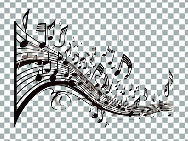 PSD fundo preto com notas musicais