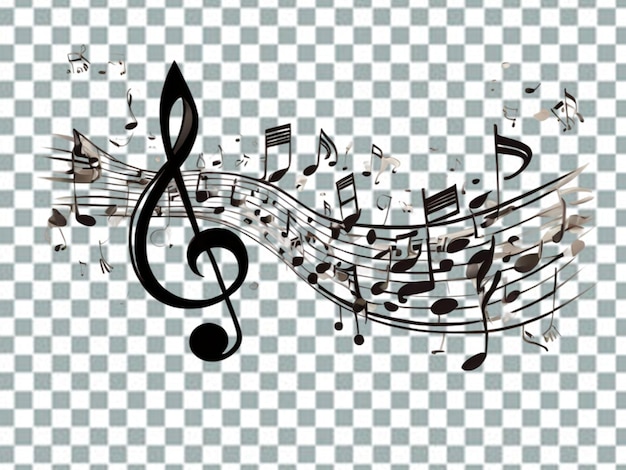 PSD fundo preto com notas musicais