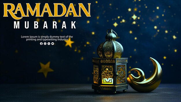 PSD fundo realista islâmico ramadan mubarak