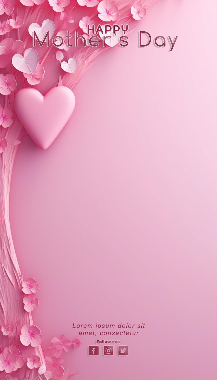 PSD fundo rosa com flores para o dia das mães inteligência artificial generativa