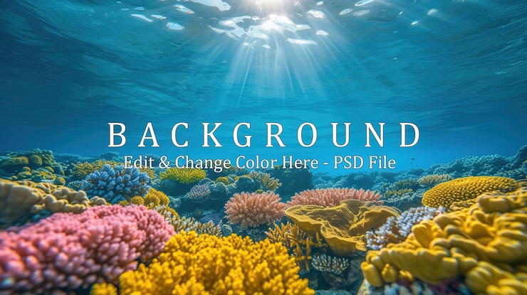 PSD fundo submarino de recifes de coral oceânicos