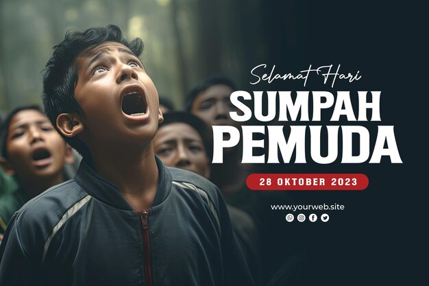 PSD fundo sumpah pemuda