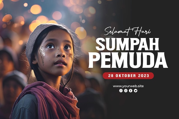 PSD fundo sumpah pemuda