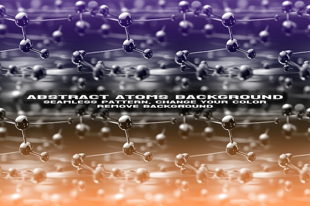 Fundo texturizado abstrato com molécula editável e padrão de átomo formato psd
