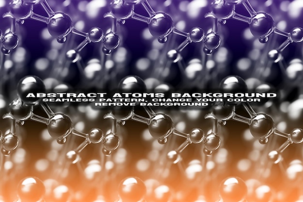 PSD fundo texturizado abstrato com molécula editável e padrão de átomo formato psd