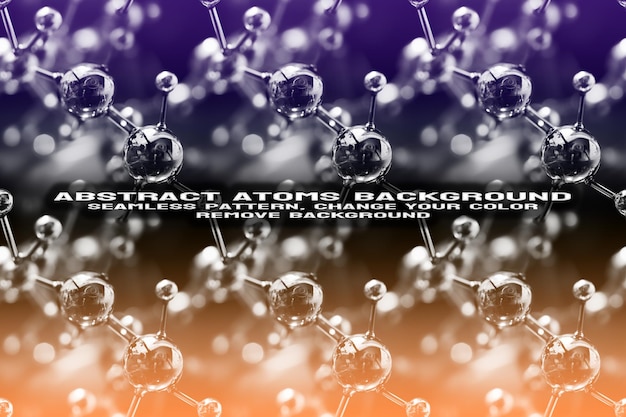 Fundo texturizado abstrato com molécula editável e padrão de átomo formato PSD