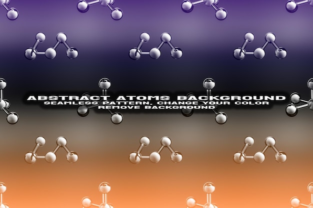 Fundo texturizado abstrato com molécula editável e padrão de átomo formato PSD