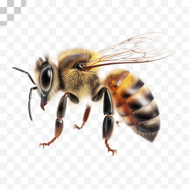 PSD fundo transparente aquarela de abelha
