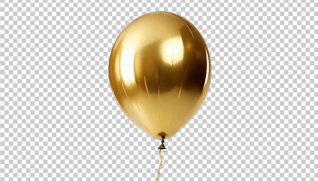 PSD fundo transparente com balão de hélio de ouro voador