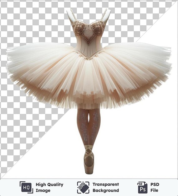 PSD fundo transparente com balerina fotográfica realista isolada _ s tutu