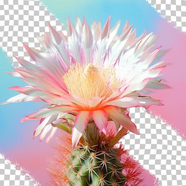 PSD fundo transparente com cactus tropicais e espaço para texto