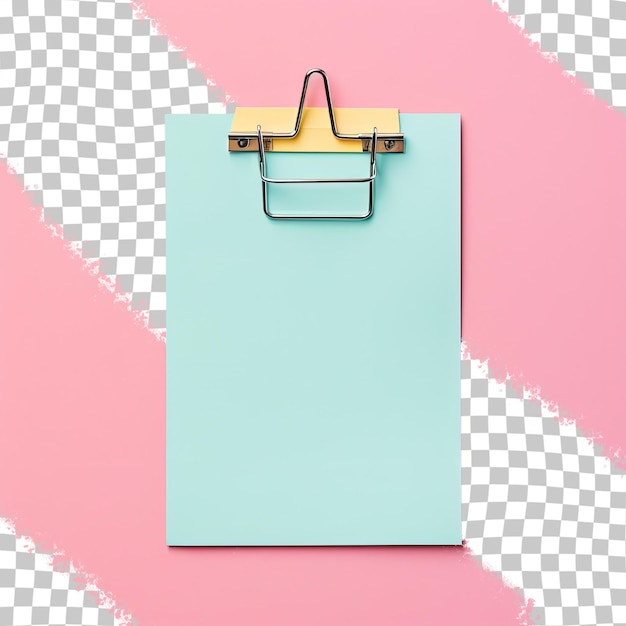 PSD fundo transparente com clipe de papel em folha de nota