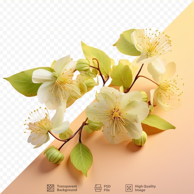 PSD fundo transparente com flores de tília isoladas