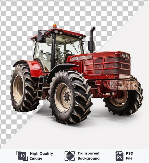PSD fundo transparente com fotográfico realista isolado tractor do agricultor